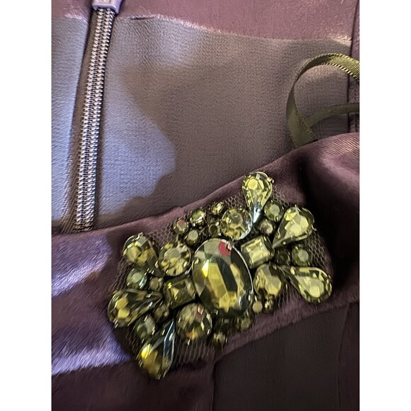 Vintage Y2K Vera Wang Long Formal Maxi Dress 10 Purple Silk Party Cruise Wedding - Picture 4 of 15